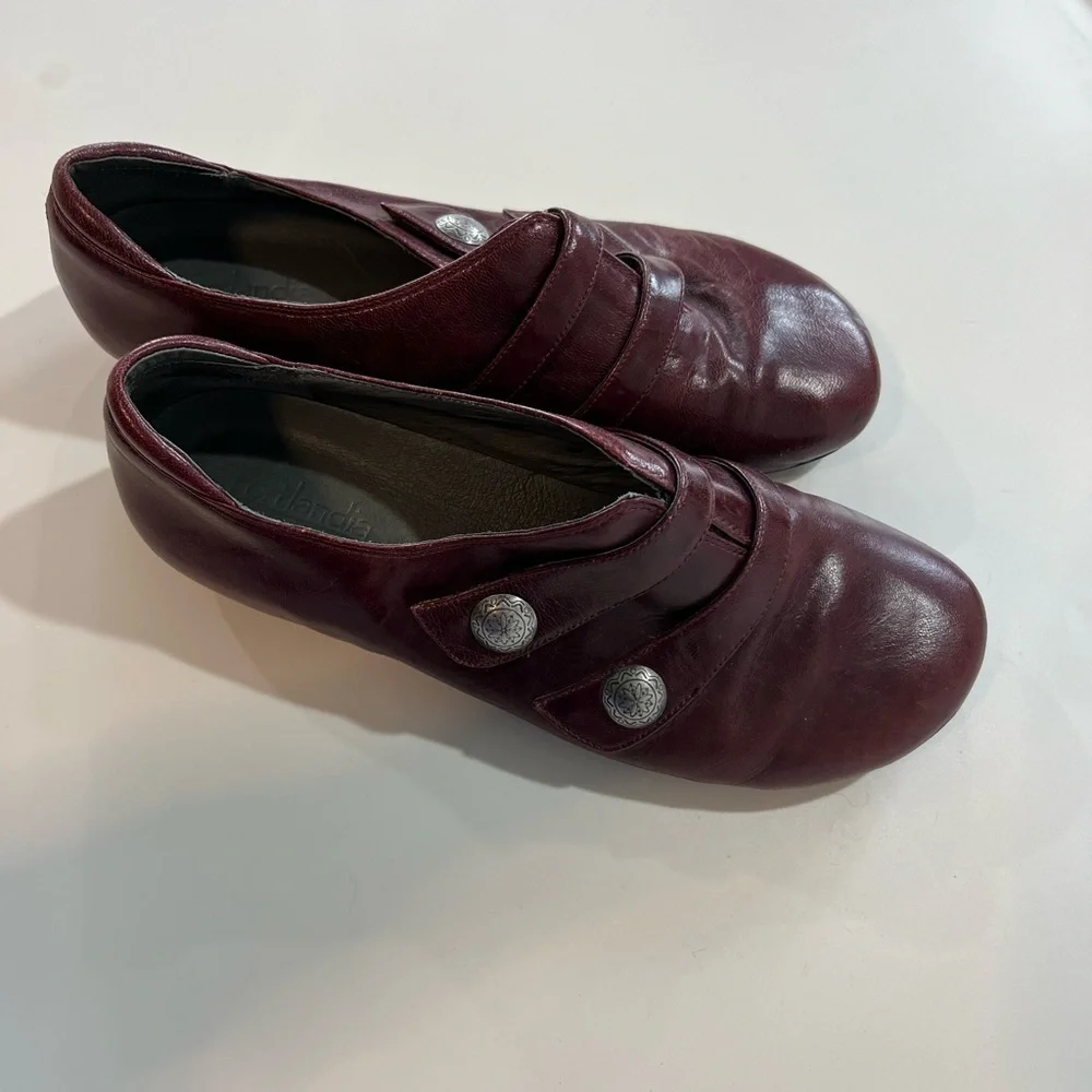 Red Leather Loafers with Vintage Charm and Sturdy Sole